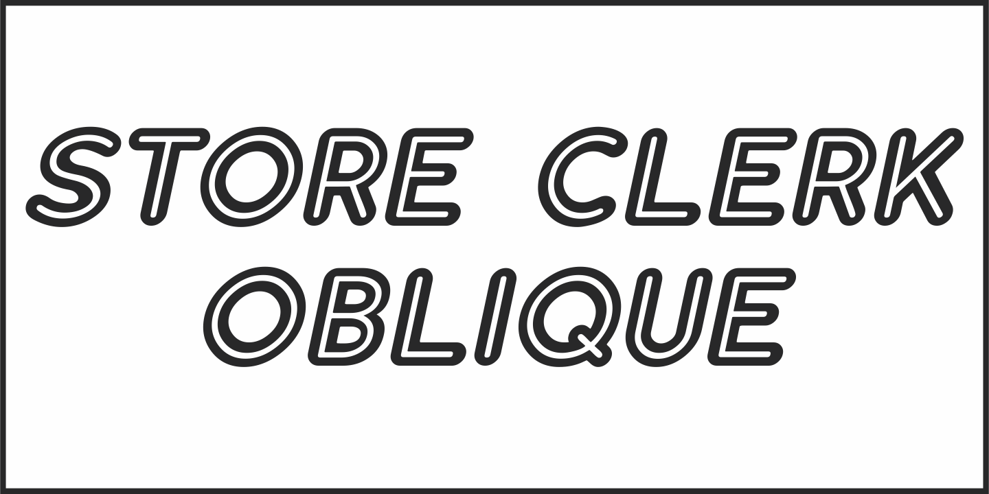 Ejemplo de fuente Store Clerk JNL Solid Oblique
